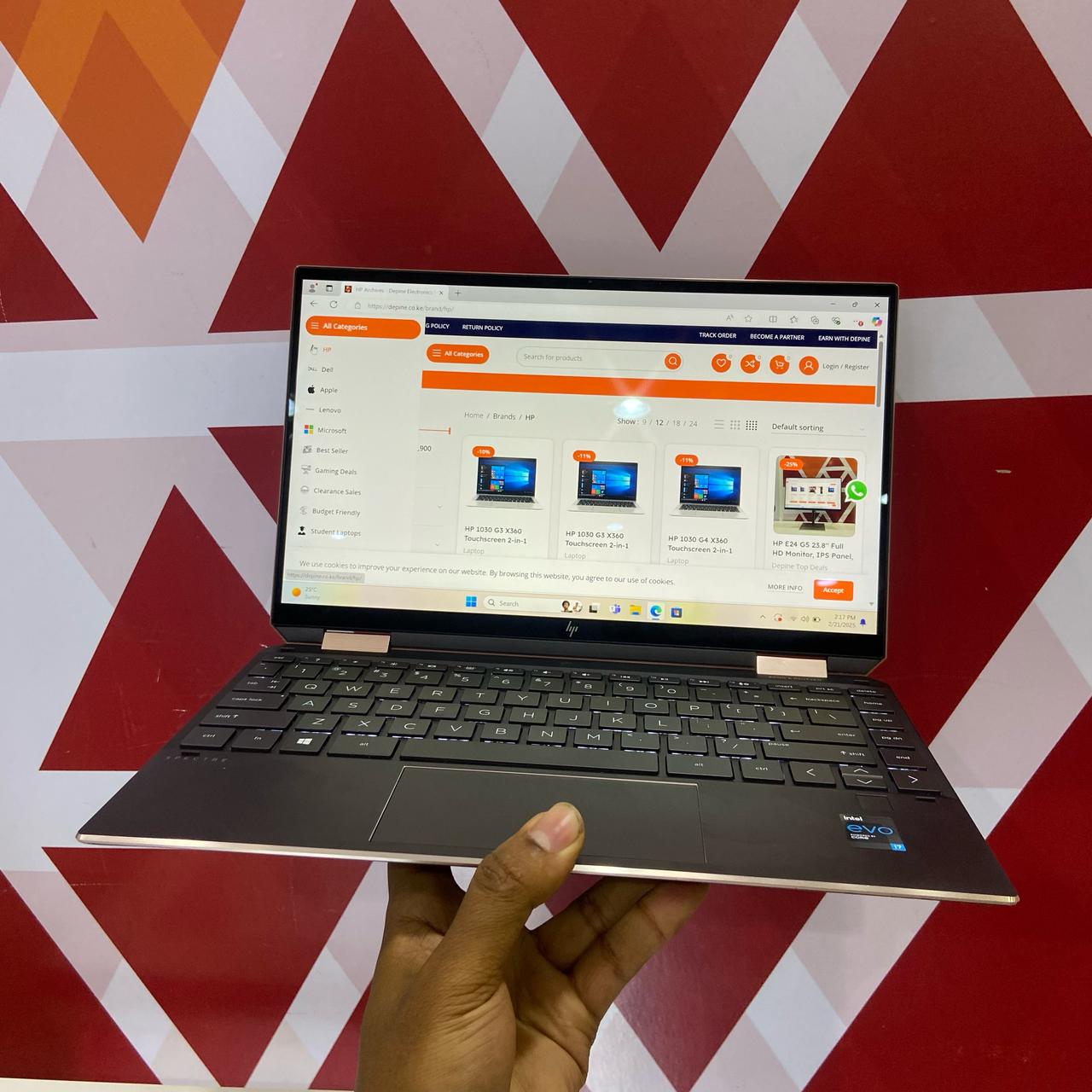 HP Spectre x360 14 EF0036nia, Intel® Core™ i7 12th Gen, 16GB RAM, 512GB SSD, 13.5" Touch Display, Intel UHD Graphics, Gold