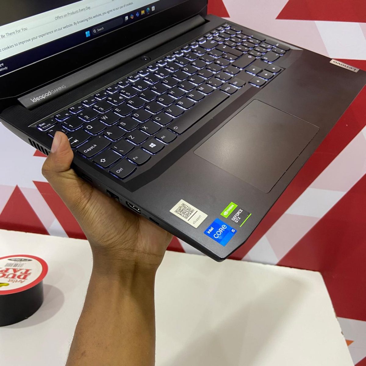Lenovo IdeaPad Gaming 3 15IHU6, Intel Core i5 11th Gen, 8GB RAM, 512GB SSD, 15.6" FHD Display + 4GB NVIDIA GeForce GTX™️ 1650, Windows 11 Pro, Black