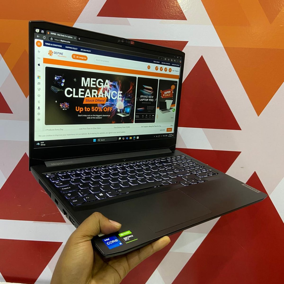 Lenovo IdeaPad Gaming 3 15IHU6, Intel Core i5 11th Gen, 8GB RAM, 512GB SSD, 15.6" FHD Display + 4GB NVIDIA GeForce GTX™️ 1650, Windows 11 Pro, Black