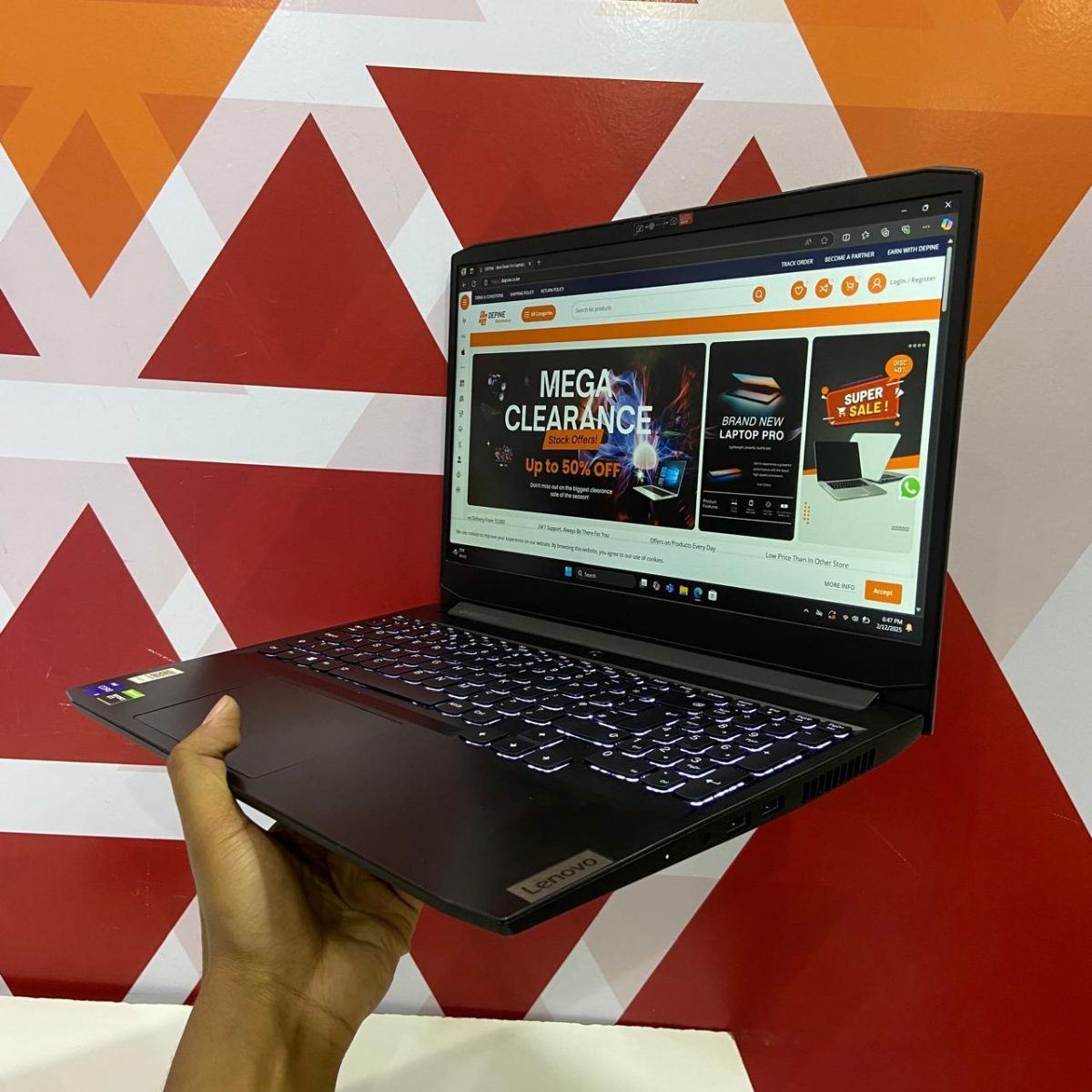 Lenovo IdeaPad Gaming 3 15IHU6, Intel Core i5 11th Gen, 8GB RAM, 512GB SSD, 15.6" FHD Display + 4GB NVIDIA GeForce GTX™️ 1650, Windows 11 Pro, Black
