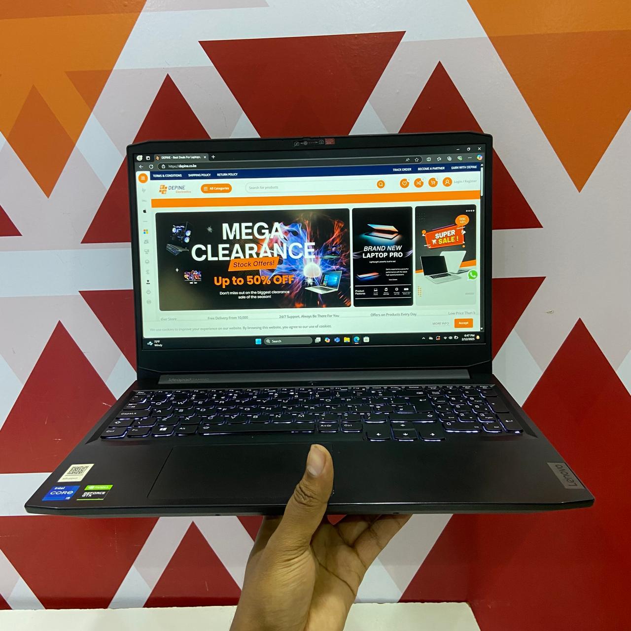 Lenovo IdeaPad Gaming 3 15IHU6, Intel Core i5 11th Gen, 8GB RAM, 512GB SSD, 15.6" FHD Display + 4GB NVIDIA GeForce GTX™️ 1650, Windows 11 Pro, Black