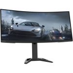 Lenovo G34w-30 34″ Curved Monitor, 3440×1440 QHD HDR, 170Hz Refresh Rate, 3000:1 Contrast Ratio, 400 nits Brightness, FreeSync Premium, HDMI/DisplayPort, VESA Mount, Black