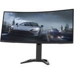 Lenovo G34w-30 34″ Curved Monitor, 3440×1440 QHD HDR, 170Hz Refresh Rate, 3000:1 Contrast Ratio, 400 nits Brightness, FreeSync Premium, HDMI/DisplayPort, VESA Mount, Black