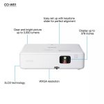Epson CO-W01 WXGA Projector 3000 Lumens 3LCD | Full HD 1080p HDMI Support | Portable Android TV Projector for Home Theater, Business Presentations, Office & Outdoor Movies (White) - Image 4