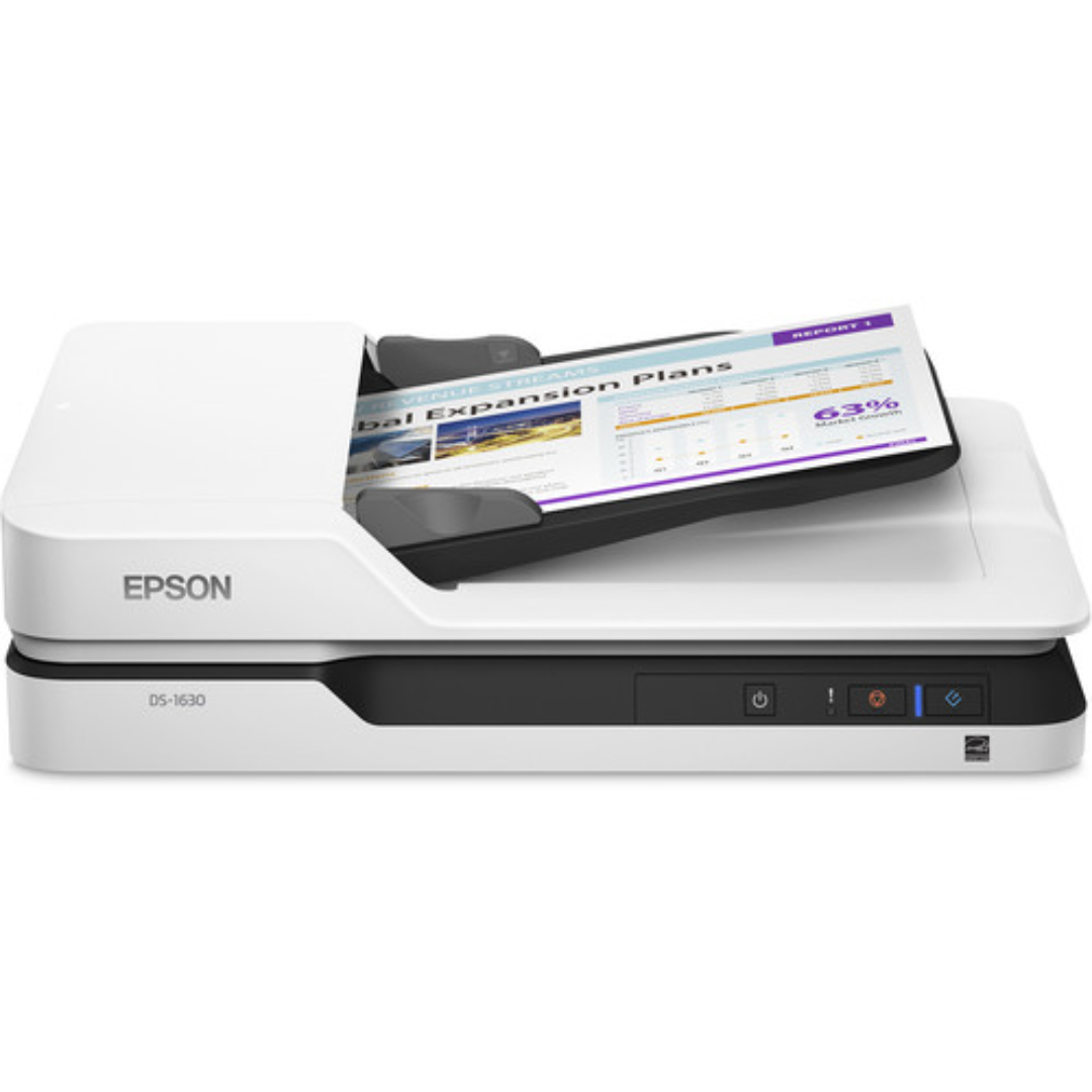 Epson DS-1630 Flatbed Color Document Scanner | 25ppm Duplex Scanning | 50-Sheet ADF, OCR, USB 3.0 | Office & Legal Document Scanner