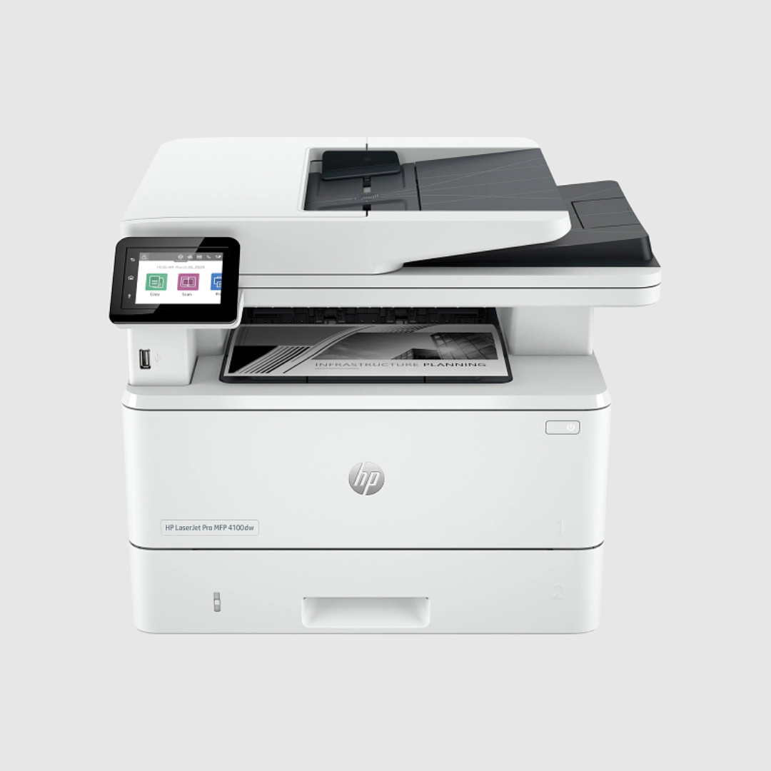 HP LaserJet Pro MFP 4103dw – Print, Scan, Copy, Fax | 55ppm Speed, 100K Duty Cycle, Auto Duplex, 4.3" Touchscreen | Secure Laser Printer for Office