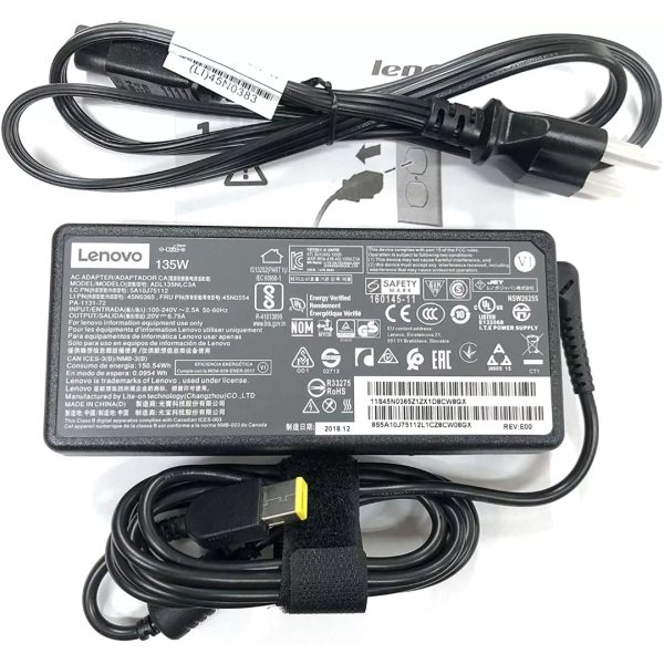 ThinkPad 135W AC Adapter | Slim Tip | Genuine Lenovo Power Supply | Compatible with P-Series & High-Performance ThinkPads