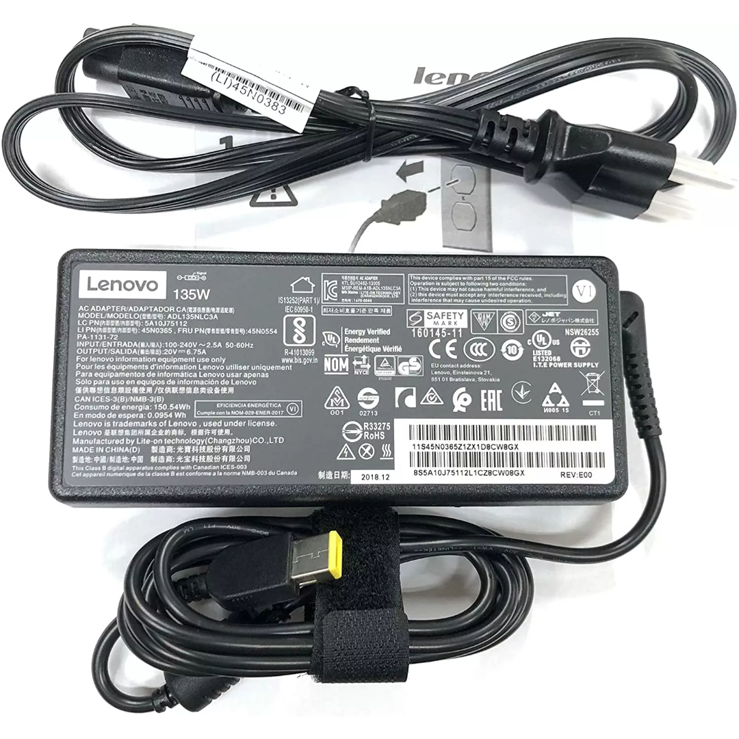 ThinkPad 135W AC Adapter | Slim Tip | Genuine Lenovo Power Supply | Compatible with P-Series & High-Performance ThinkPads