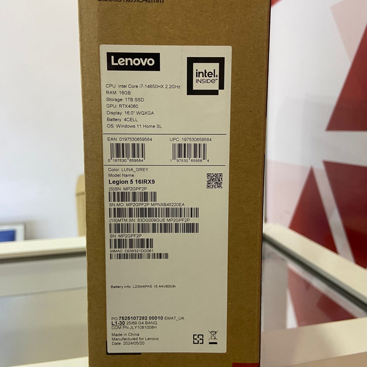 Brand New Lenovo Legion 5 16IRX9 16.0 in Gaming Laptop, Intel Core i7-14650HX – Lunar Gray