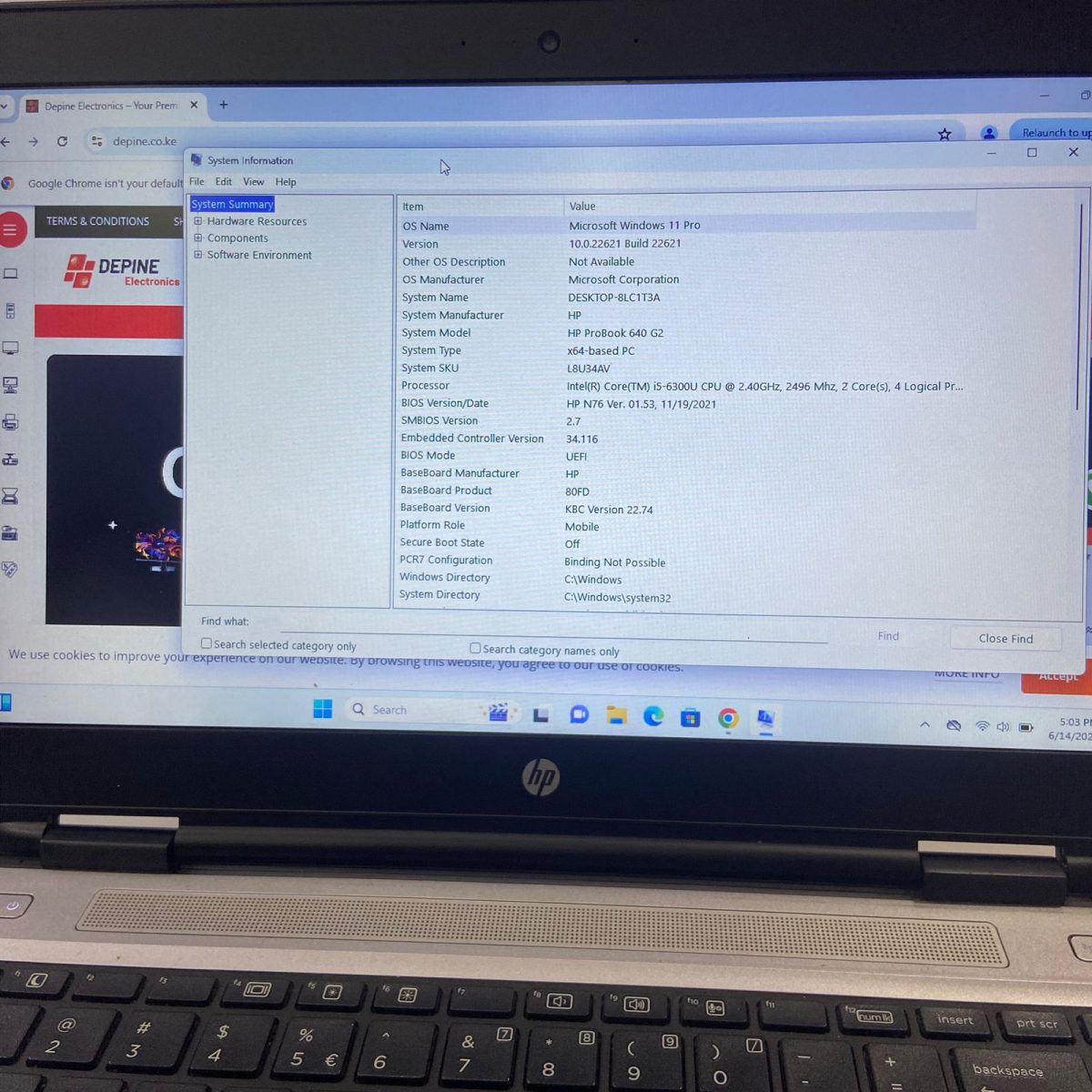Certified HP ProBook 640 G2 14 in Notebook, Intel Dual Core i5-6200U – Silver