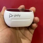 Certified Poly Voyager Free 60+ UC Wireless Earbuds, Adaptive Hybrid ANC – White Sand