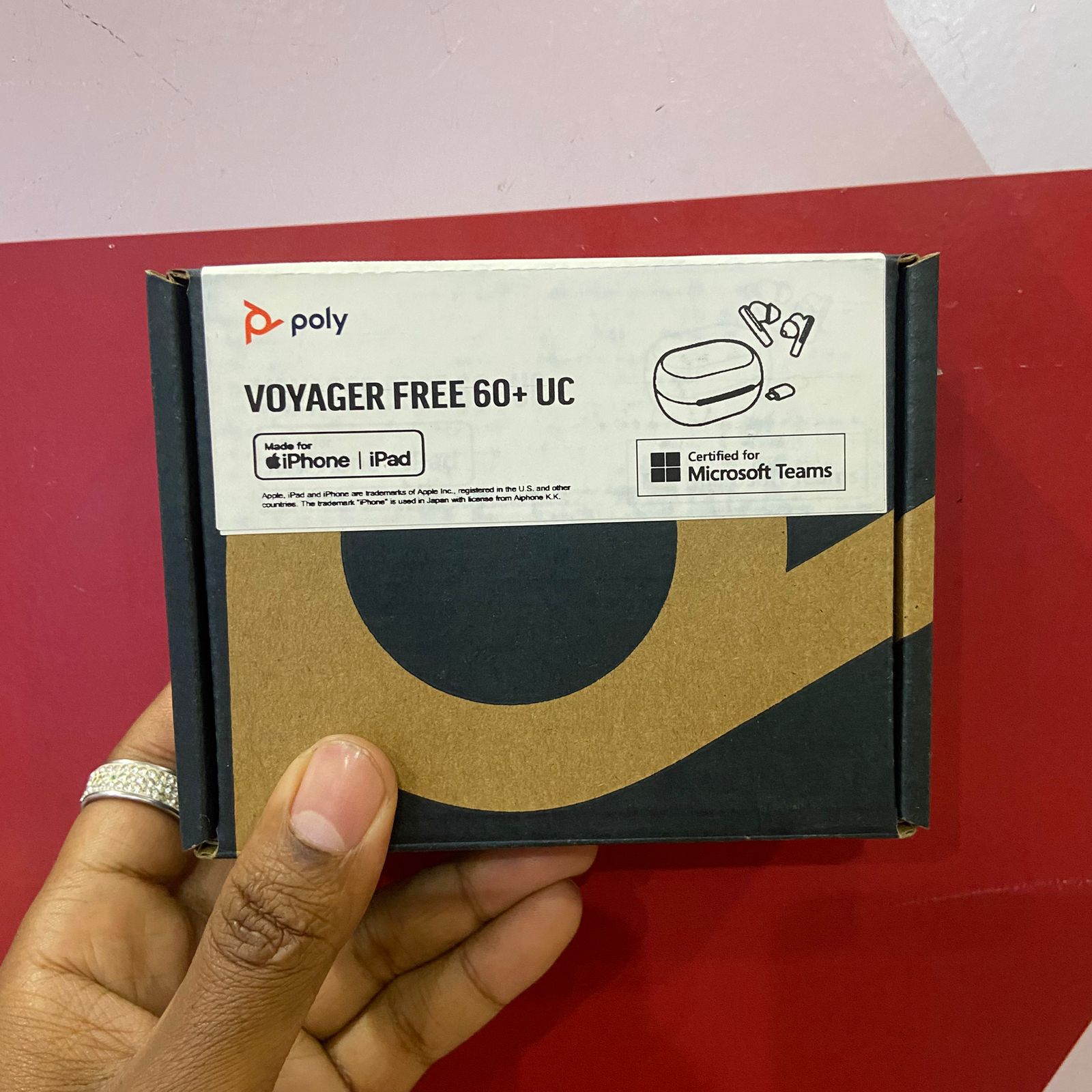 Certified Poly Voyager Free 60+ UC Wireless Earbuds, Adaptive Hybrid ANC – White Sand