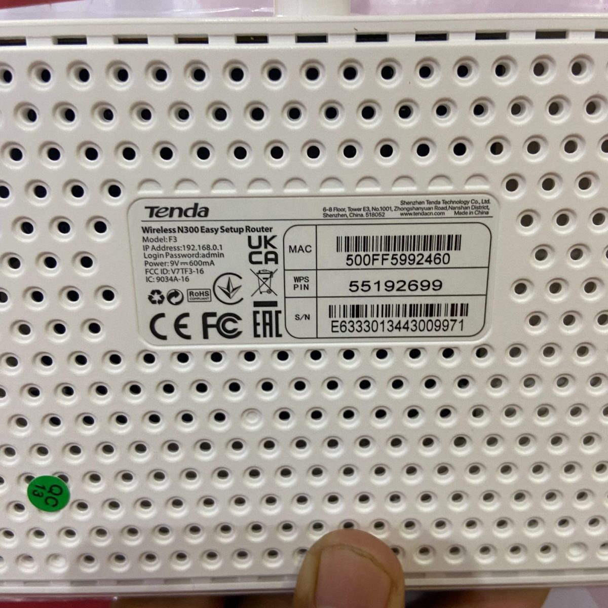 Certified Tenda N300 F3 Wireless Router, 300Mbps Wi-Fi Speed – White