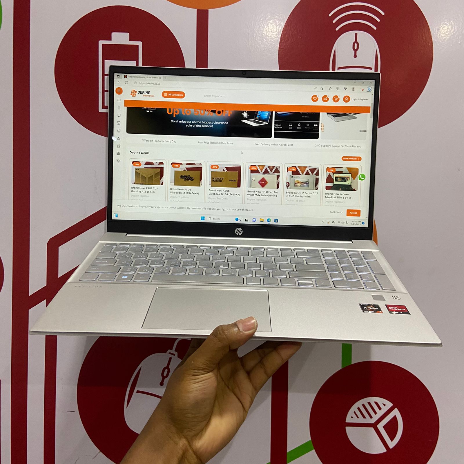 Certified HP Pavilion 15 15.6 in Touchscreen Notebook, AMD Ryzen 7 5700U – Silver