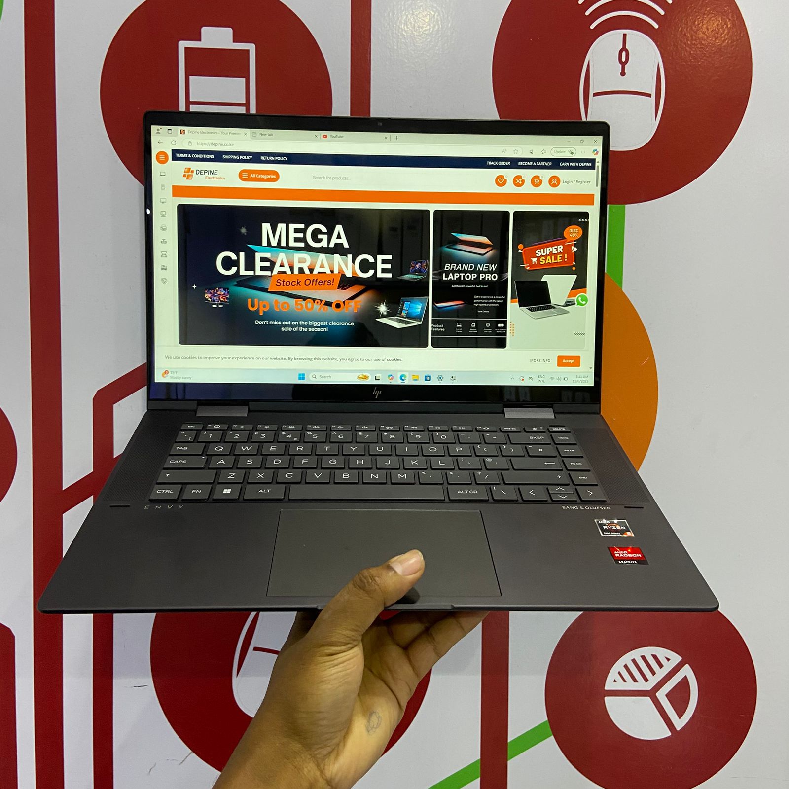 Certified Refurbished HP Envy x360 15.6 in 2-in-1 Notebook, AMD Ryzen 5 7530U – Midnight Blue